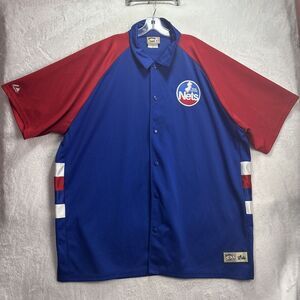Vintage New Jersey Nets Majestic NBA Hardwood Classics 3XL Blue Warm-Up